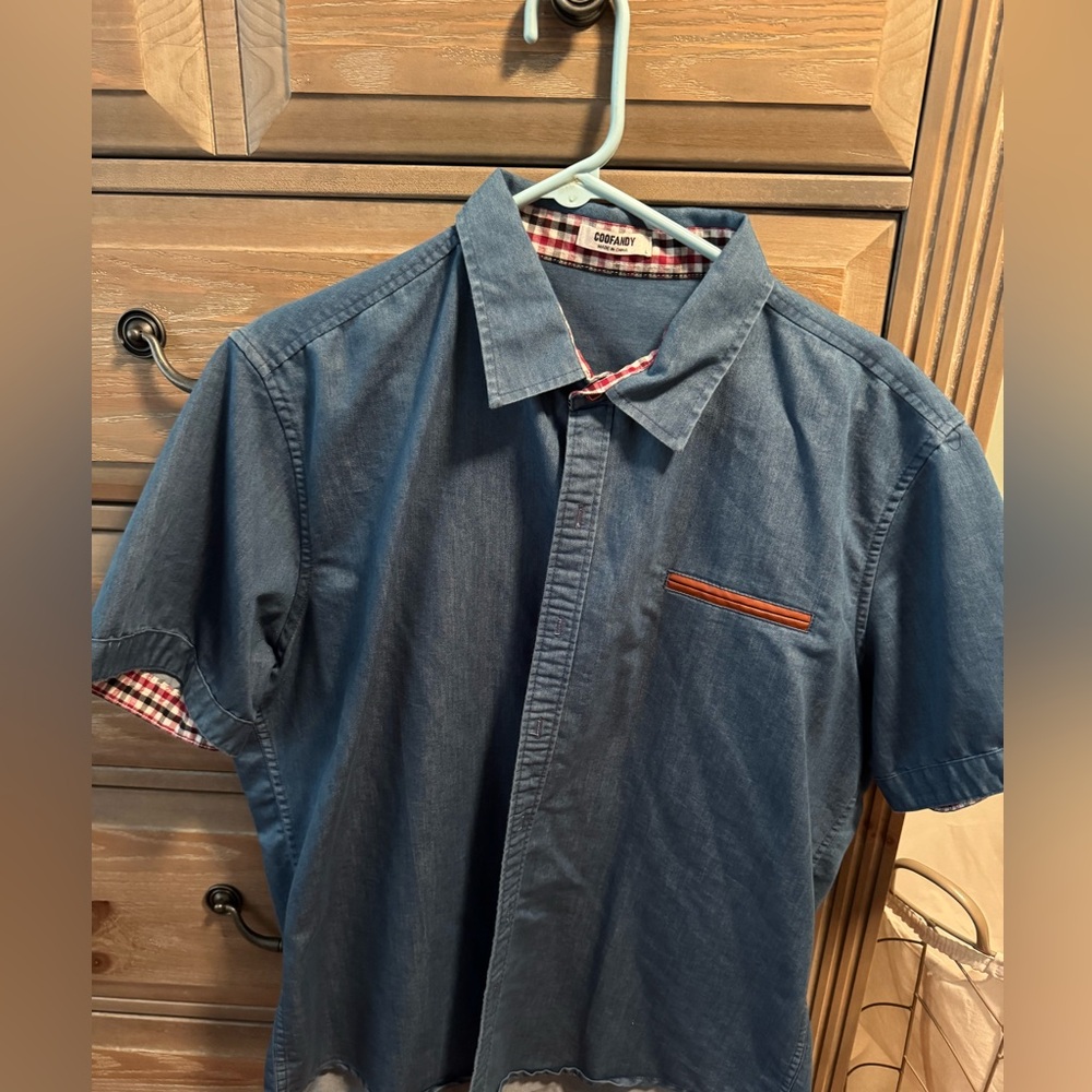 Coofandy Blue Casual Button Down Shirt